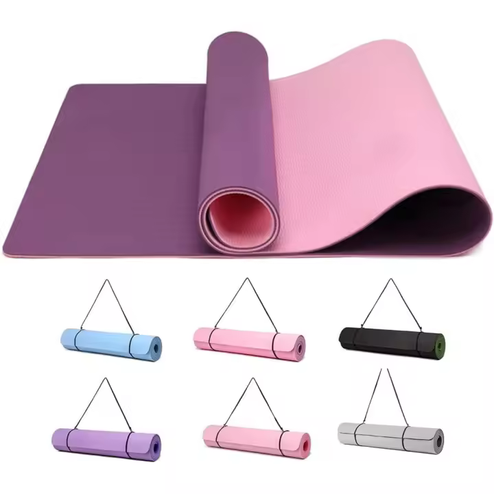 Esterilla de gimnasia, yoga, fitness, antideslizante, para entrenamiento, deportes, giros, pilates, con correa para el hombro, 183x61x0,9 cm - 1