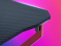 Escritorio Gaming con LED - 100x60cm Mesa de Ordenador Esport Ergonómico, Marco Z Fibra de Carbono Estable Fácil de Montar, Gancho Auriculares para Juegos Estudiar Trabajar - details 2