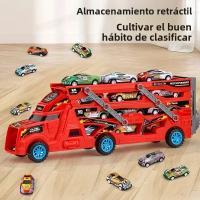 Gran Camión De Transporte Para Niños Juguete Educativo De Vehículo De Carreras Con Pista Plegable Regalo De Cumpleaños Para Niños Y Niñas - details 0