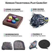 Korean Folk Game Set (Korean Traditional Play Game)- Jebi Chagi, Gong-, Bishokchigi, Paeng-Y, , Fam - details 1
