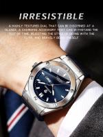 Reloj De Negocios Para Hombre BINBOND 30M Impermeable Con Manos Luminosas Fecha Y Calendario Función Reloj De Cuarzo De Acero Inoxidable - details 6