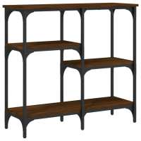 vidaXL Mesa consola madera de ingeniería 80x29x75 cm Negro, Roble Sonoma, Roble ahumado Mesa de sofá Mesa de Entrada para Salón Consola de Entrada Mueble Recibidor Mesita Mesa auxiliar Salon - details 1