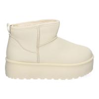 PuntoSalao Botas australianas polipiel plataforma para mujer color beige SL-725 - Botín Plano para Mujer con plataforma  Estilo Australiano  Forrado de Pelo  de Punta Redonda - details 1