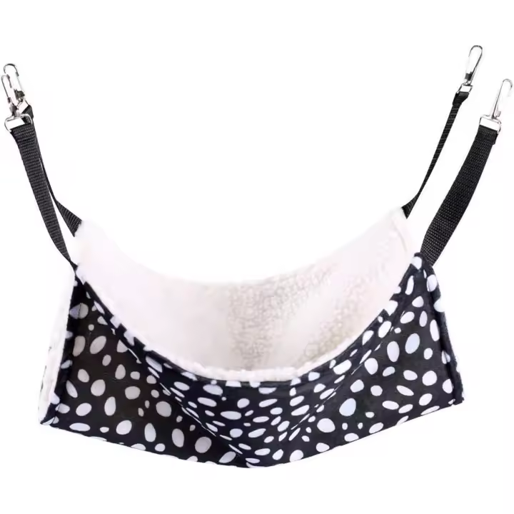 Hammock for Cat Ferret Rat Rabbit Small Dog or Any Other Small Pet Kitten Cage PS037 (M:35 * 35cm, Black & White) - 1