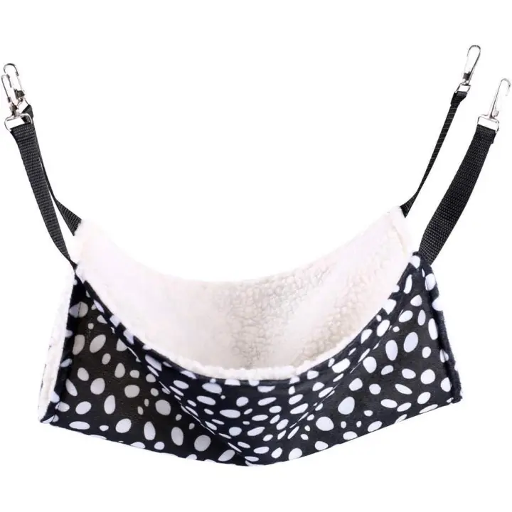 Hammock for Cat Ferret Rat Rabbit Small Dog or Any Other Small Pet Kitten Cage PS037 (M:35 * 35cm, Black & White) - 1