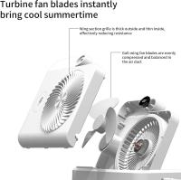 Ventilador de escritorio Pequeño, circulador de Aire con Cargador inalámbrico, ajuste de 100 velocidades, Pantalla digital, base en Ángulo, dispositivo de enfriamiento portátil para acampar para Mujeres y hambres, 9,84x6,5x9,45 pulgadas - details 3