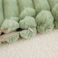 Funda De Cojín Cuadrada De 45x45cm De Peluche De Conejo Falso Para Sofá Y Sala De Estar Decoración Del Hogar Con Estampado Rayado Y Llenado De Algodón - details 7