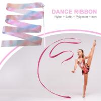 Banda De Danza Con Lentejuelas 2m Para Niños Equipo De Entrenamiento De Gimnasia Rítmica Ballet Varita Giratoria De Artículos De Actuación Infantil Material De Nylon Satinado Poliéster Y Hierro - details 0