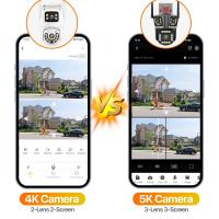 Cámara de vigilancia WiFi para exteriores, cámara IP Wifi 5K HD, lente triple de 12MP, seguimiento automático de vídeo de tres pantallas - details 8