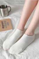 5 Pares De Calcetines Cortos Para Mujer Color Sólido Negro Y Blanco Casual Breathable Calcetines De Verano De Poliéster - details 2