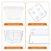 Juego De 10 Organizadores De Cajones Versátiles - Tazas Y Divisores De Plástico Transparente En 4 Tamaños Para Maquillaje Y Cocina - details 1