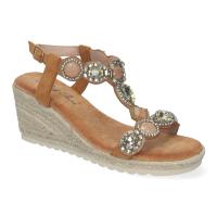 PuntoSalao Sandalias de cuña en yute cómodas elegantes para mujer color camel WH-5Q13 - details 1