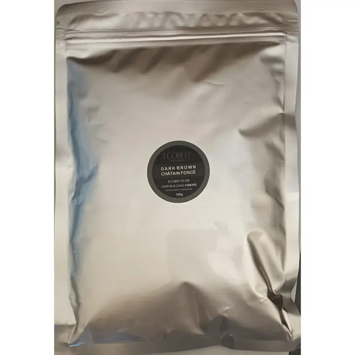 Ecobell Fibras Capilares Sobre Recarga 100gr Color: DARK BROWN - CASTAÑO OSCURO - Microfibras de queratina para disimular la calvicie - 99,6% de ingredientes naturales - 1