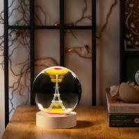 Lámpara De Noche De Cristal Con Grabado 3D De La Torre Eiffel Decoración Moderna Polished Para Navidad Halloween Agradecimiento - details 4