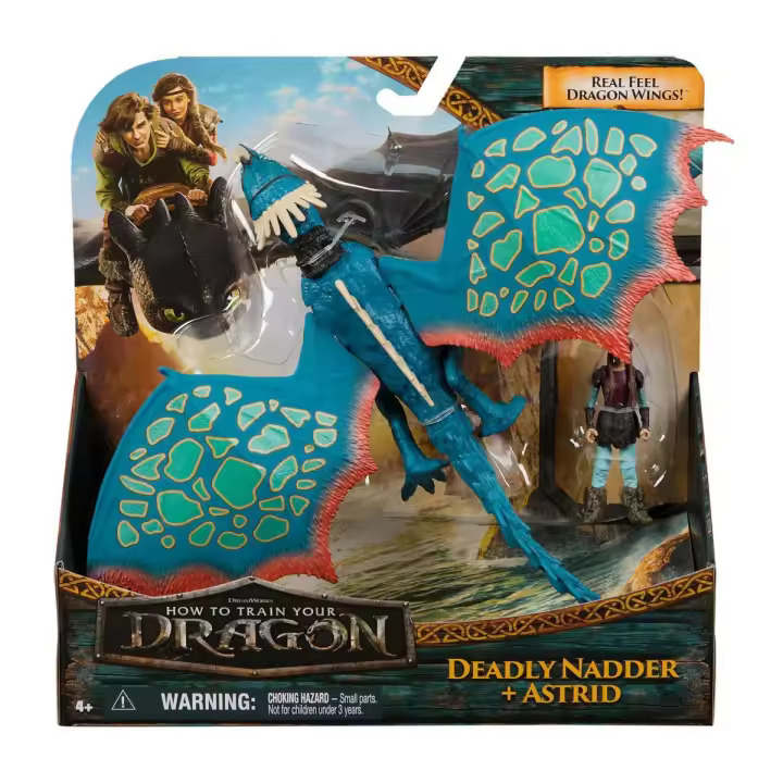 SPIN MASTER - Dreamworks Dragons - Pack Figura Dragón y Vikingo: Nader Mortífero y Astrid de Cómo Entrenar a Tu Dragón - Figuras de Acción Articuladas - 6074005 - Juguetes Niños 4 Años + - Regalo Niño 4 Años + - 1