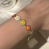 Pulsera De Daisy Floral Dulce Moda Minimalista Aestética Encanto Flor Para Mujer Joyería De Boda Fiesta Regalo - details 3