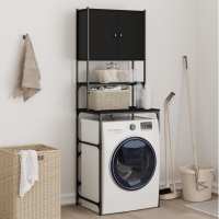 vidaXL Armario de Lavadora Estantería de Almacenaje Baño Colada Roble Ahumado Color Roble Sonoma,  Roble ahumado,  Gris sonoma y mas - details 4