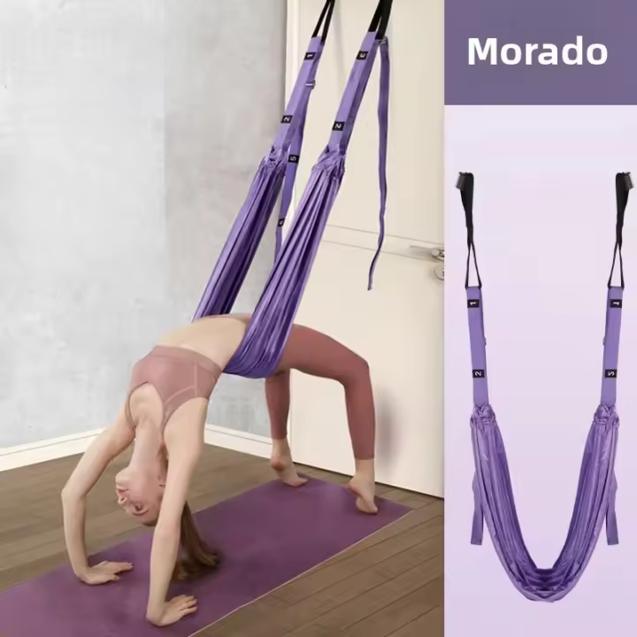 Cinta De Aerial Yoga Ajustable Para Mujeres Equipo De Gimnasio Para Estiramiento Y Flexiones De Piernas Hammock De Entrenamiento De Cuerda Pull Rope - 1