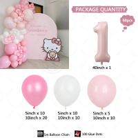 Set De 68 Globos Macarón De Látex Rosa Y Blanco Con Globo De Papel De Número Rosa Para Fiesta De Cumpleaños Bebé Despedida De Soltero Adulto Decoración De Nuevo Nacido - details 1