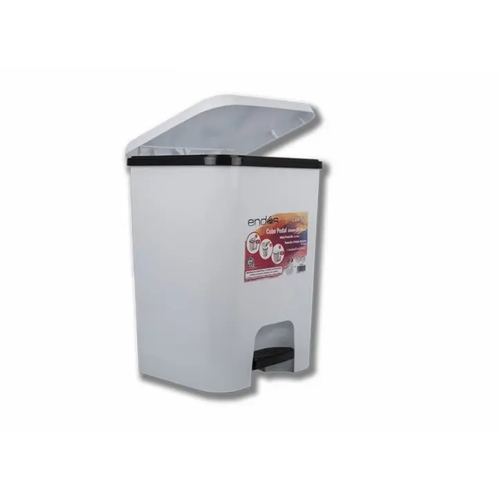 Gerimport Papelera Cubo Basura Pedal Blanco 26 Litros - Práctico y Higiénico - 1