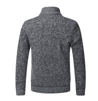Cardigan De Cuello Alto Para Hombre Con Cremallera Thicken De Algodón Tejido En Jacquard Suéter Grueso Y Caliente Para Otoño Y Invierno Estilo Casual - details 2