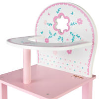 WOOMAX - Trona de juguete, de madera, 25x20x55 cm, rosa y blanca, ecológica, para muñecas 30-40 cm, muebles de juguete, +3 años - details 1