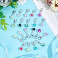 100pcs Encantos Colgantes De Cristal Para Llaveros Bolas De Vidrio Estrelladas En 10 Colores Con Cierre De Langosta - details 3