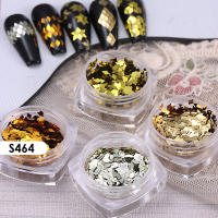 4pcs Brillo De Uñas Dorado Holográfico Con Corazones Y Espejo Decoración De Manicura Paillettes 3D De Lujo Para Año Nuevo Y San Valentín - details 8