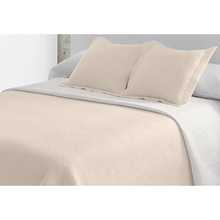 COLCHA LISA REVERSIBLE DN MODA HOGAR ARENA - 1