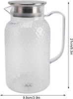 Jarra de Agua acrílica, Jarra de Vidrio de gran capacidad de 1500 ml con Tapa y ASA, Jarra transparente resistente al calor. - details 2