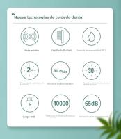 Cepillo De Dientes Eléctrico SARMOCARE M200 Sonic Con Motor De Viaje a Prueba De Agua IPX7 Incluye Cargador USB Y 4 Cabezas - details 1