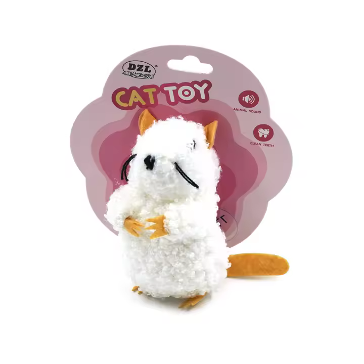 COTTECOTA-2 Piezas de Juguetes interactivos para Gatos con Sonido de Animal de ratón, 8.5x5cm Juguetes para Que los Gatos con Hierba Gatera, Para que jueguen Solos, Divertido y entretenidos, Ratón con sonido, Peluche, Catnip, 8.5x5cm, Gato SOY-2439 - 1