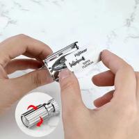 Cuchilla De Afeitar Para Hombre Plata Plegable Herramientas De Barbero De Acero Inoxidable Cuchillo De Piel Facia Navaja De Afeitar Con Porta Cuchilla - details 2