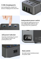 Adaptador De Carga Rápida PD 191W Para Coche Con LED Y Interruptor 3En1 USB Carretel De Encendedor De Coche Con Mostrador De Voltaje - details 9