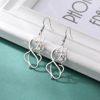 Pendientes Colgantes De Gato Dorado Para Mujer Joyería De Acero Inoxidable Forma De Animal Regalo De Navidad Accesorios Lindos Y Moda - details 9
