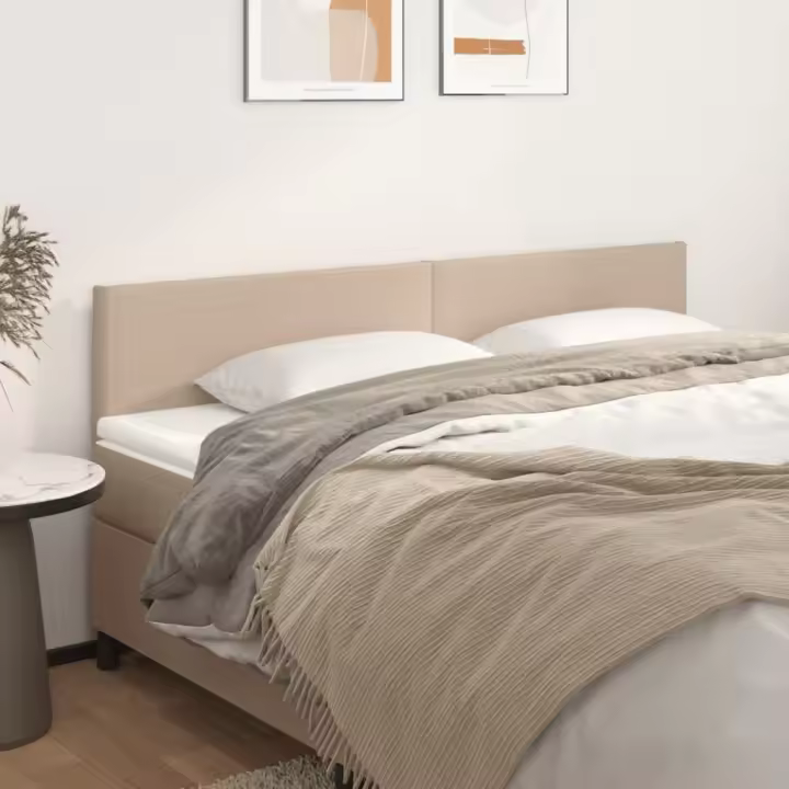 vidaXL Cabeceros 2 unidades cuero sintético capuchino 80x5x78/88 cm - 1
