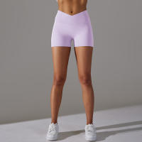 Shorts Deportivos Sin Costuras Cintura Alta Push up Yoga Elásticos Para Gimnasio Y Correr Shorts Transpirables De Poliéster Y Nylon - details 10