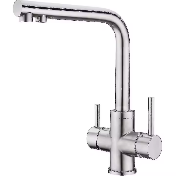 BIT 3 Way Kitchen Faucet, 360 Rotatable Kitchen Faucet, 3 In 1 Water Filter Mixer, Stainless Steel Sink Faucet, Drinking Water Faucet With 2 Lev - 1