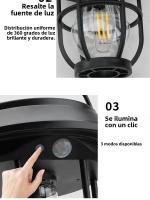 Lámpara De Pared Solar Caliente Con 3 Modos Para Jardín Exterior Decoración De Calle Resistente Al Agua Con Inducción Corporal Luz Cálida Farol De Luces De Porche Moderno - details 1