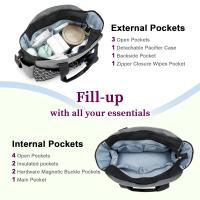 Diaper Bag Tote for Girls and Boys with Pacifier Case, Large Tote Diaper Bag for Moms, Travel & Work, Stylish Mommy Bag for Hospital, Baby Shower Gifts - details 4
