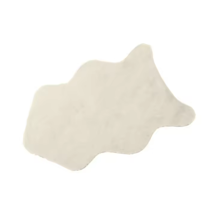 Dcasa Alfombra peluda softly blanco roto de piel sintética de 60x90 cm - 1