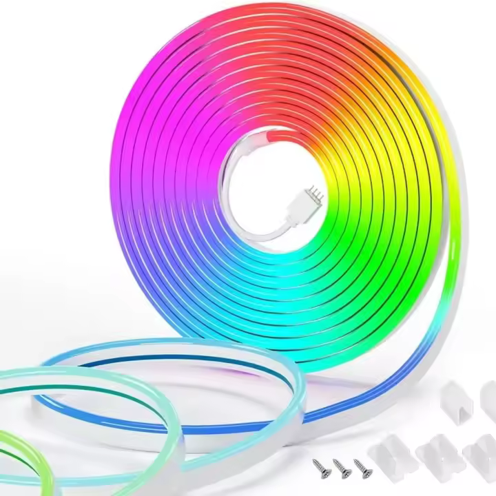 Tira De Luces LED RGB Neón Flexible 5V USB Multicolor Para Decoración De Hogar Y Juegos Iluminación Ambiante Flexible Y Impermeable - 1