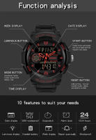 Reloj Deportivo De Pulsera Para Hombre SANDA Estilo Militar G-Style LED Digital Cronógrafo Resistente Al Agua Cuarzo Analógico-Digital Con Alarmas Y Calendario - details 6