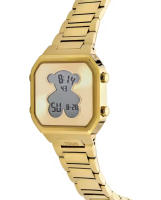 D-BEAR con brazalete de acero IPG dorado Reloj digital de mujer - details 1