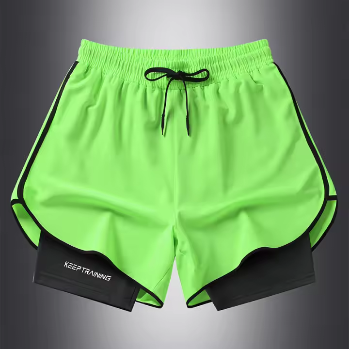 Shorts Deportivos De Verano Negro Sólido Casual Para Hombres Pantalones Cortos Secado Rápido Con Bolsillo Oculto Moda Deportiva - 1