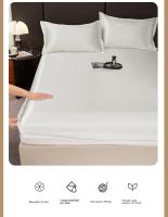 Sábana Ajustable De Seda Rayón Color Sólido Con Banda Elástica Cubierta De Sábanas De Lujo Para Hogar Y Hotel Sábana De Cama - details 11