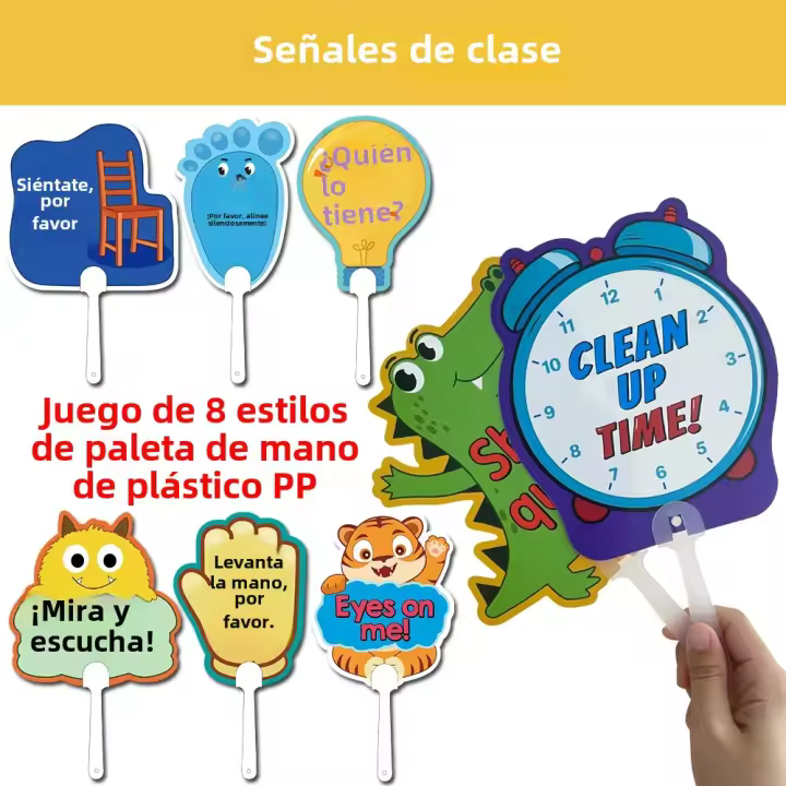 8Pcs Etiquetas De Gestión Clase En Plástico Reglas De La Clase Suministros De Fiesta Para Escuela Direcciones De Acción Del Maestro Montessori - 1