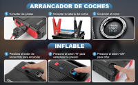BRPOM  Arrancador de Coches con Compresor de Aire , 12V Arrancador de Baterias de Coches Inflador Rápido, Banco de Energía con LED/LCD - details 12