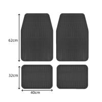 X-Juego de 4 Alfombras de Goma Fina para Coche, Alfombrillas Universales para Coche,Antideslizantes,Alfombras Delanteras y Traseras,Color Negro - details 1