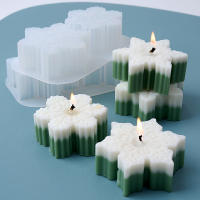 Molde De Silicona Para Colgante De Copo De Nieve DIY Herramienta De Arte Y Manualidades Navideñas Decoración De Hogar Con 2 Agujeros Para Velas Aromáticas Hechas a Mano - details 4